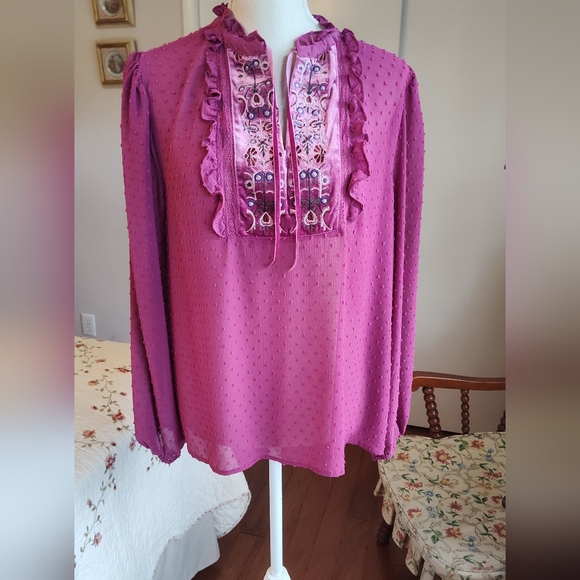 NWOT Raspberry Poplin CATO Tunic - sz Lg - Picture 1 of 6